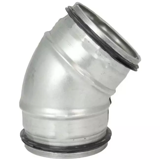 Curva tonda corta spiro 45° Ø 80 mm per tubo spiro