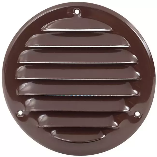 Griglia di aerazione in metallo rotonda 100 mm marrone - MR100B - RAL8016