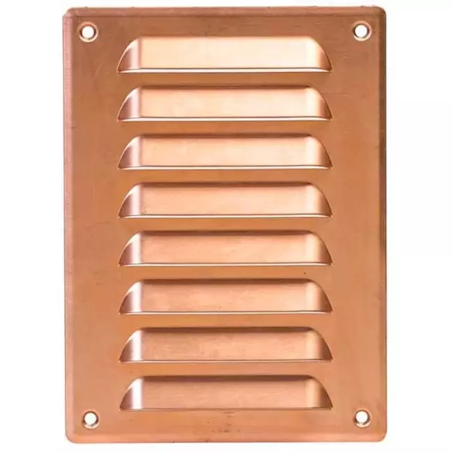 Griglia di aerazione quadrata in metallo 140x190 mm rame - MR1419Cu