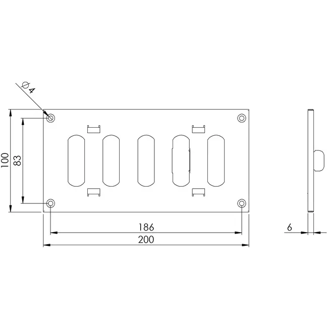 Griglia metallica regolabile 200x100 mm zincata - MR2010RZn