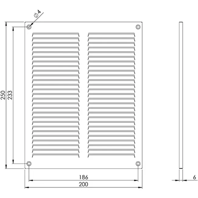 Griglia metallica 200x250 mm bianca - MR2025
