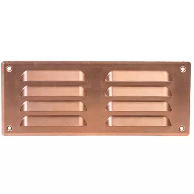 Griglia di aerazione quadrata in metallo 260x105 mm rame - MR26105Cu