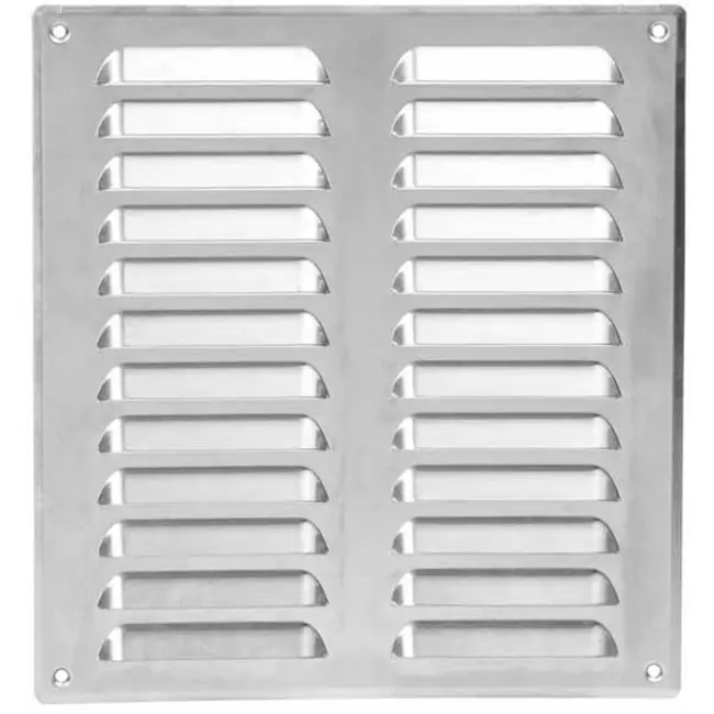 Griglia di aerazione quadrata in metallo 260x280 mm alluminio - MR2628Al