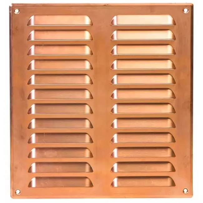 Griglia di aerazione quadrata in metallo 260x280 mm rame - MR2628Cu