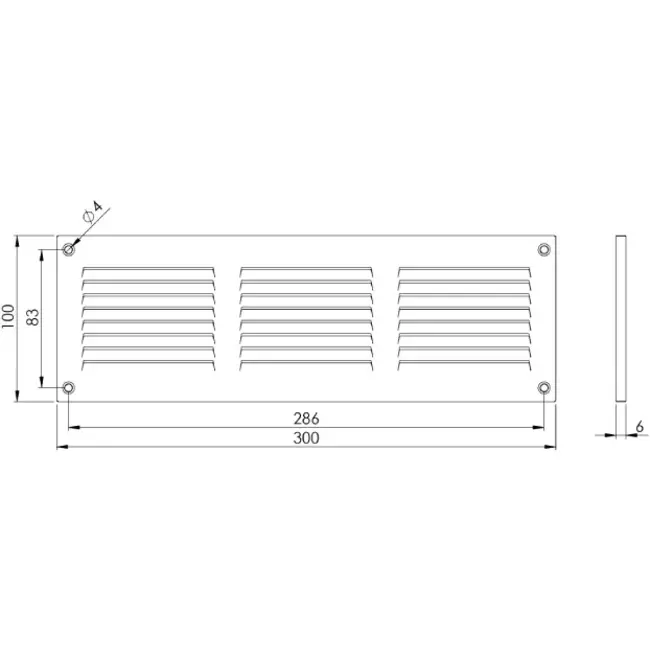 Griglia metallica 300x100 mm grigia - MR3010P