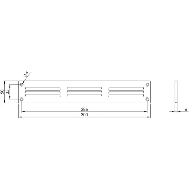 Griglia metallica 300x50 mm marrone - MR305B