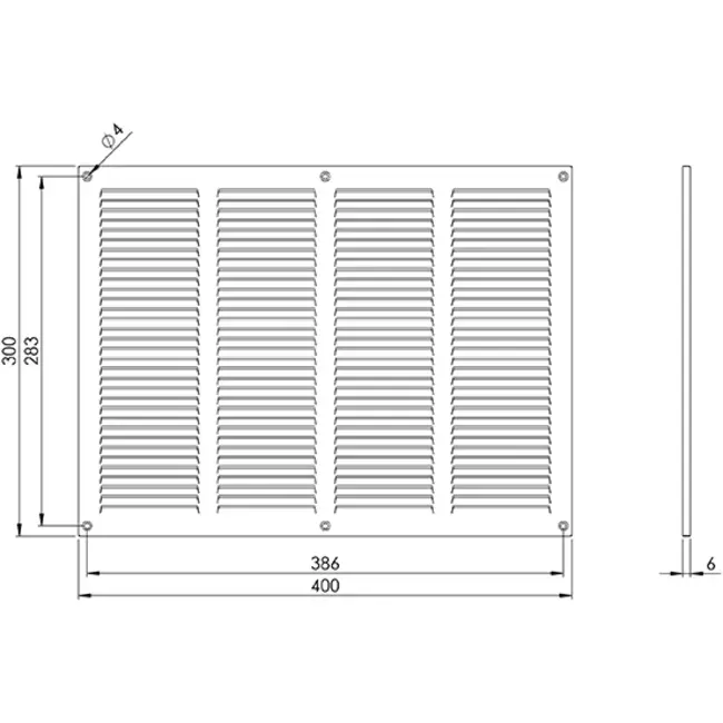 Griglia metallica 400x300 mm zincata - MR4030Zn