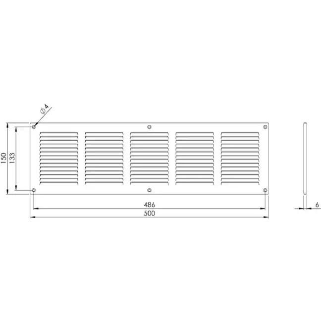 Griglia metallica 500x150 mm bianca - MR5015