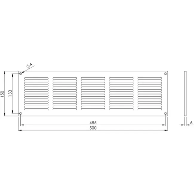 Griglia metallica 500x150 mm bianca - MR5015