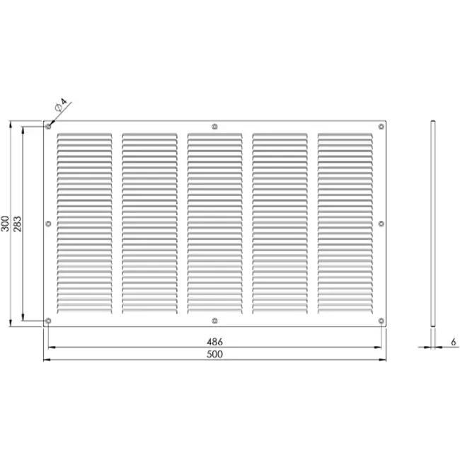 Griglia metallica 500x300 mm nera - MR5030M - RAL9005