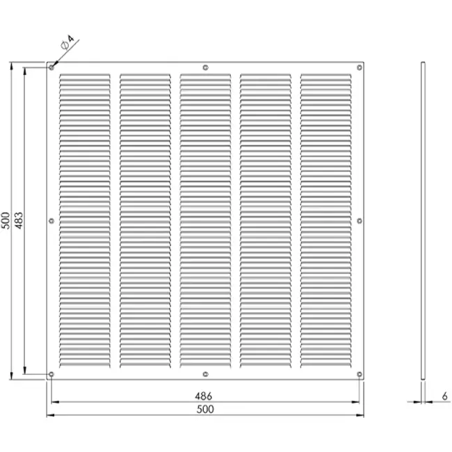 Griglia metallica 500x500 mm bianca - MR5050