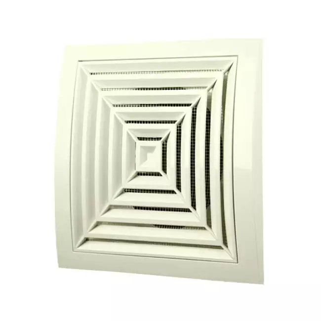 Griglia a soffitto quadrata diametro 190x190: 125 bianca - ND12G