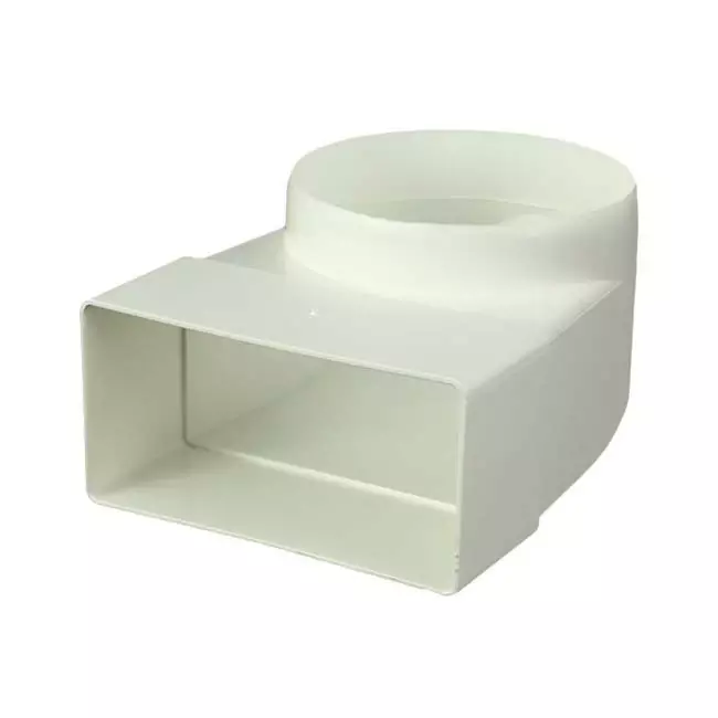 Curva rettangolare verticale in plastica 90° Ø 100 mm - 110x55 - KLD