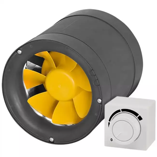 Aspiratore a tubo Ruck ETAMASTER con Motore EC 220 m³/h - Ø 125 mm + dimmer a 3 posizioni