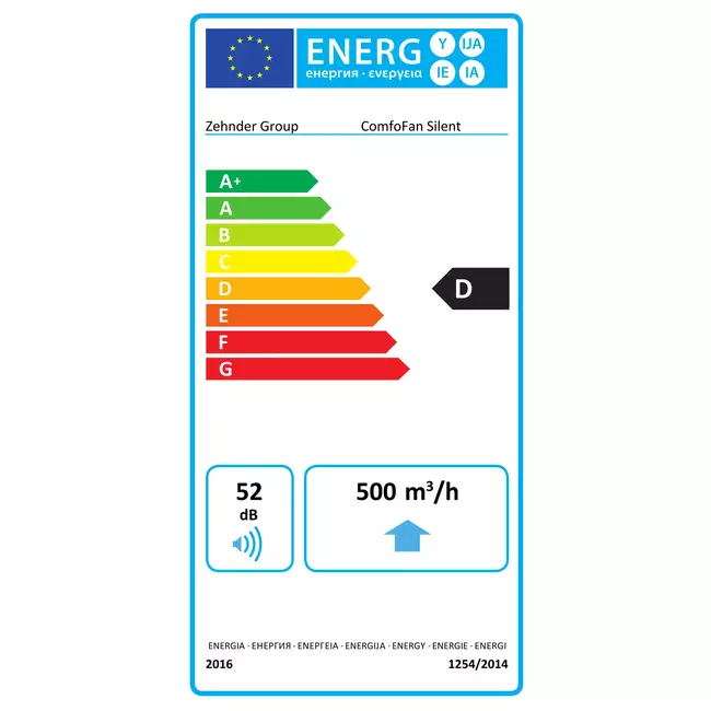 Zehnder ComfoFan Silent 460 m³/h - spina con messa a terra