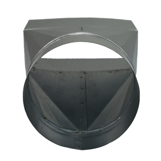 Adattatore da 220x80 mm a 160 mm di diametro per il passaggio dei condotti