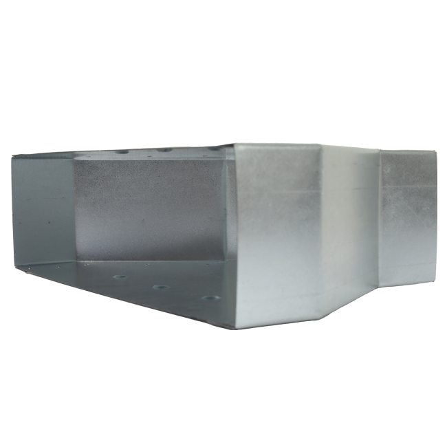 Riduttore 300 x 80 mm a 220 x 80 per tubo rettangolare zincato