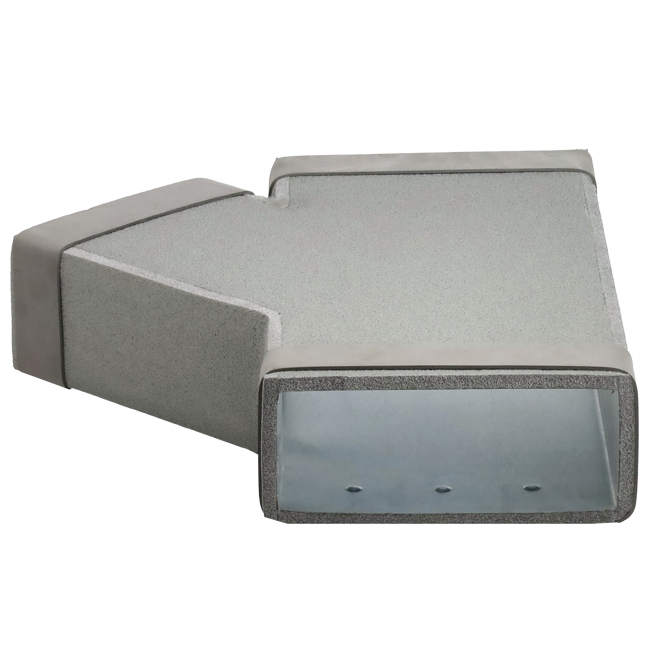 Termodotto pezzo a T 45 gradi 220x80 - 170x80 per canalizzazione