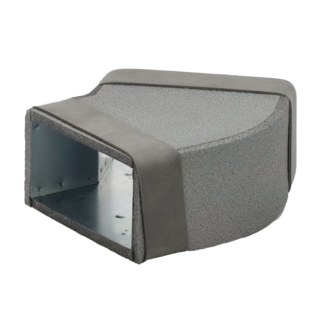 Termodotto a gomito 45 gradi 220x80 mm orizzontale