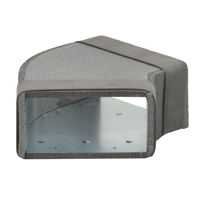 Termodotto a gomito 45 gradi 220x80 mm orizzontale