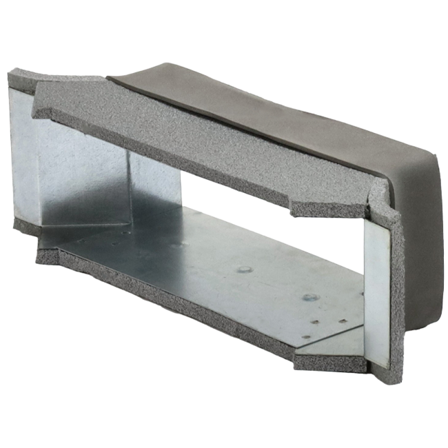 Raccordo laterale del termodotto 220x80 mm per condotti rettangolari