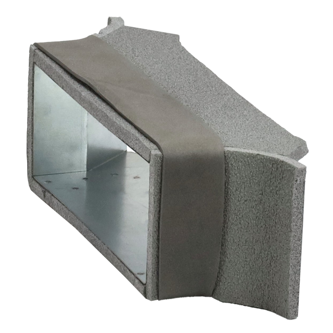 Raccordo laterale del termodotto 220x80 mm per condotti rettangolari