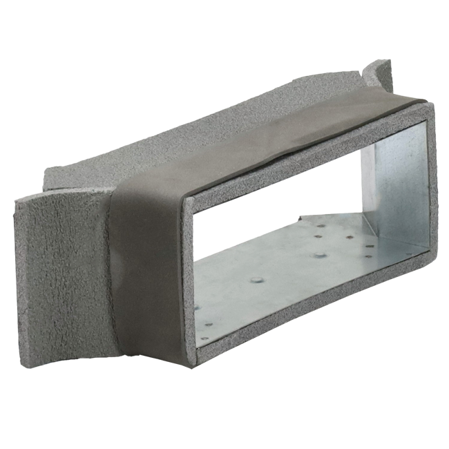 Raccordo laterale del termodotto 220x80 mm per condotti rettangolari