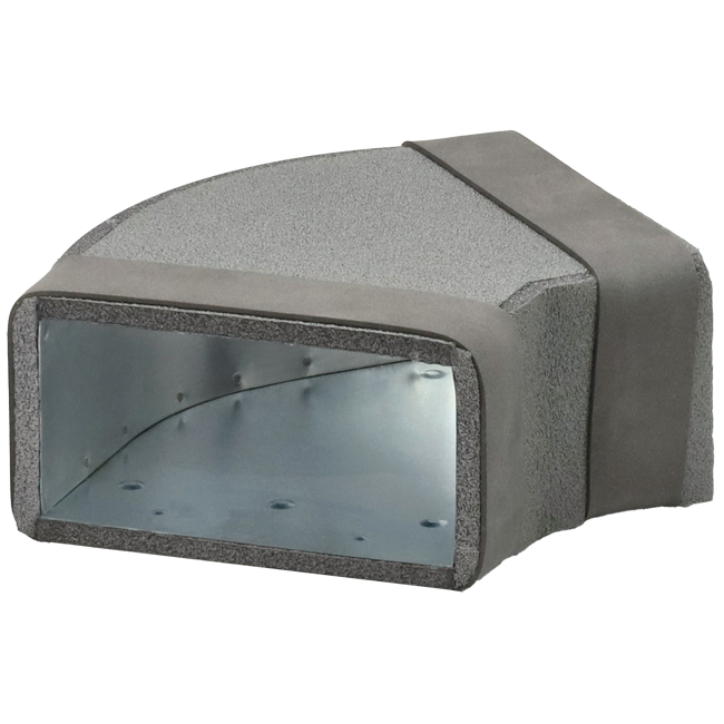 Termodotto a gomito 45 gradi 300x80 mm orizzontale