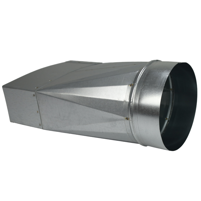 Adattatore 220x80 mm a diametro 150 mm per canalizzazione