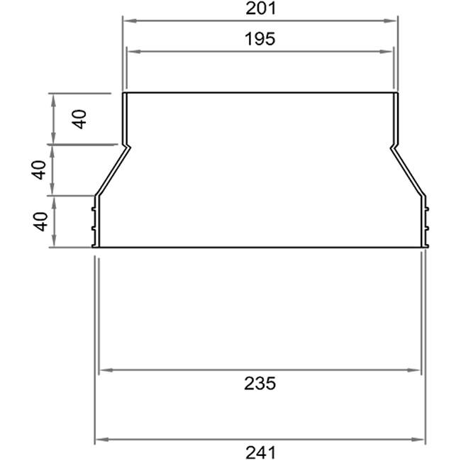 Wavin Ventiza Riduzione PVC ovale 235x80 mm a 195x80 mm M/S