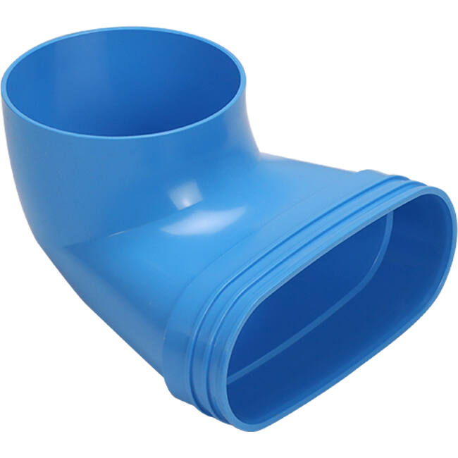 Wavin Ventiza Estremità 90 gradi PVC ovale 195x80x100 mm per diametro 125 mm M/M