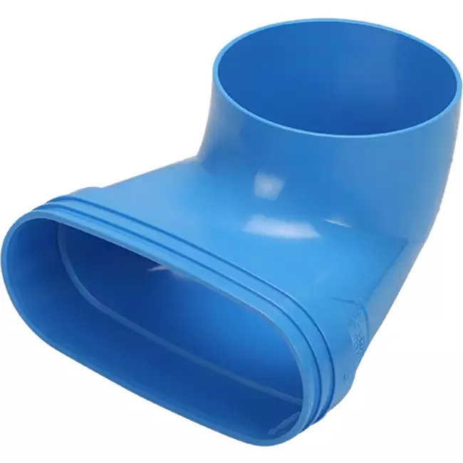Wavin Ventiza Estremità 90 gradi PVC ovale 195x80x70 mm per diametro 125 mm M/M
