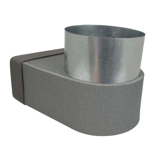 Termodotto lepe angolare singolo simmetrico 220x80 mm a diametro 150 mm