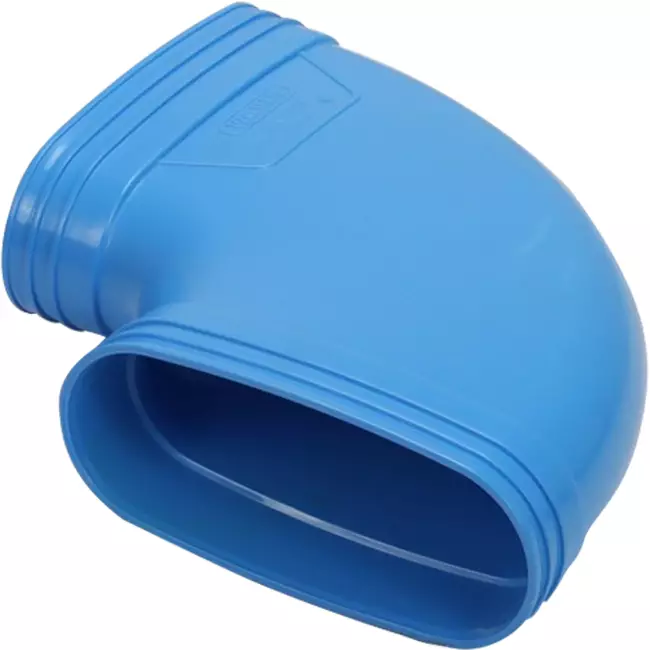 Wavin Ventiza Curva 90 gradi PVC ovale 195x80 mm orizzontale M/M