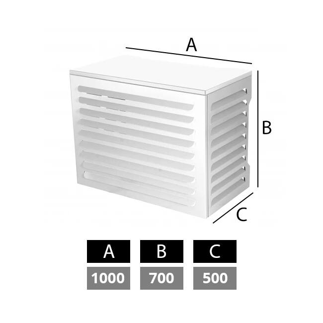 ClimaConnect: involucro per climatizzatore e pompa di calore, modello piccolo, RAL 9010 Bianco