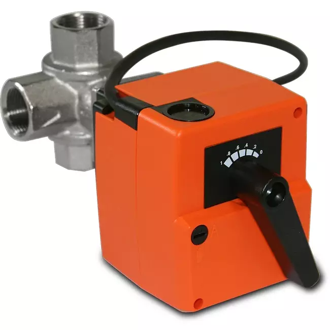 Valvola a sfera a tre vie DN32 con attuatore 230 V - STK 06
