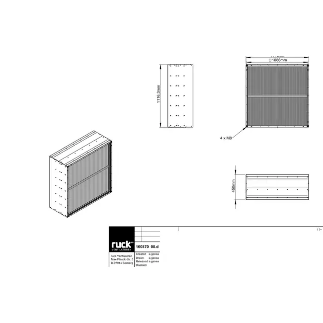 Scatola filtro per ventilatore box Ruck MPC 700/800 - FB 1200