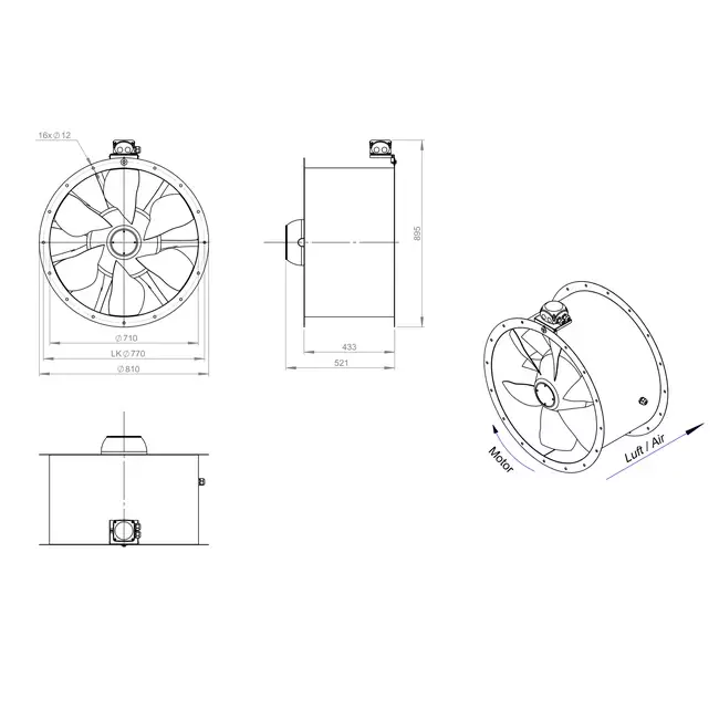 Ventilatore assiale da 710 mm - AL 710 D4 02 CFG