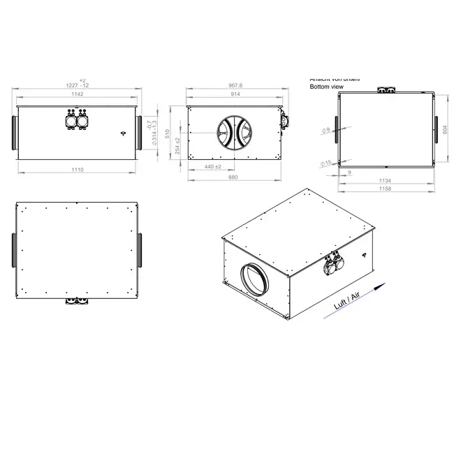 Ventilatore tubolare 280 mm isolato ad alta efficienza energetica - EM DUO 280 EC K 01