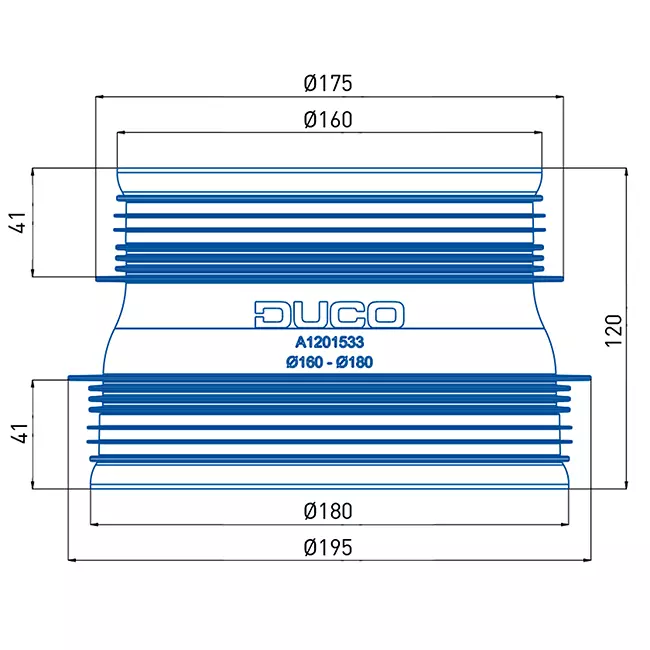 Giunto Duco con gomma D160-D180 (M/M)