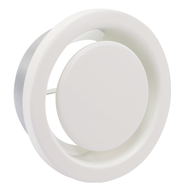 Valvola di scarico per ventilazione 160 mm con molle in metallo - EAV-C160 RAL9010