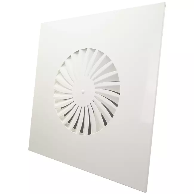 Diffusore a vortice a pale fisse 400mm quadrato - SWS400 RAL9010