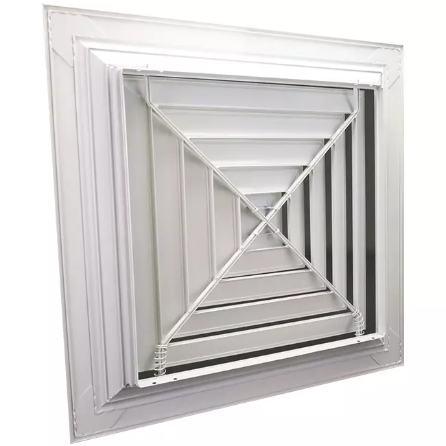 Diffusore a lamelle da soffitto con distribuzione dell’aria a 4 vie - MDCD4-150/295