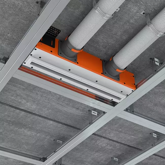 Ergovent, lamelle senza cornice da 500 mm con diametro di raccordo di 75 mm - standard