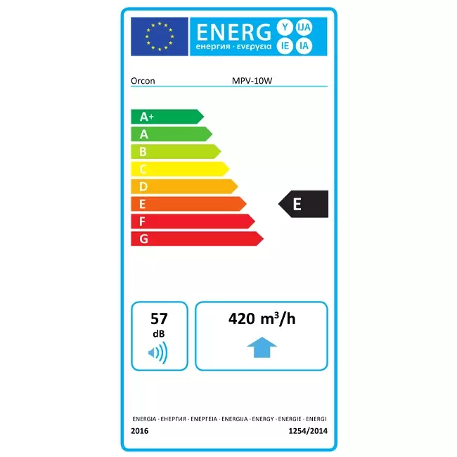 Orcon ventilatore MPV-10W da tetto canalizzato 420 m³/h