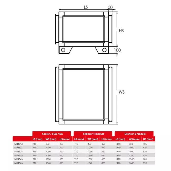 Batteria DX reversibile Maxivent per MR4545 destra - CCDX1R