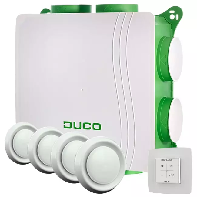 DucoBox Silent 2.0 400 m³/h + controllo RF + 4 valvole - spina di sicurezza