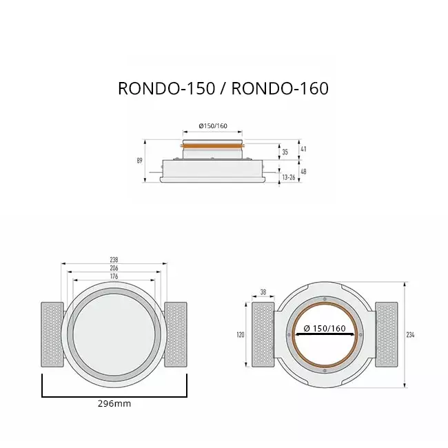 Ergovent valvola di ventilazione incorporata rotonda 160 mm