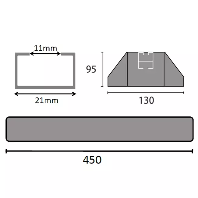 Barra di montaggio ClimaConnect in gomma antivibrante 450 mm