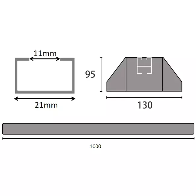 Barra di montaggio ClimaConnect in gomma antivibrante 1000 mm